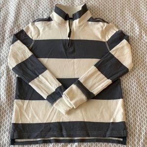 Striped popover sweatshirt